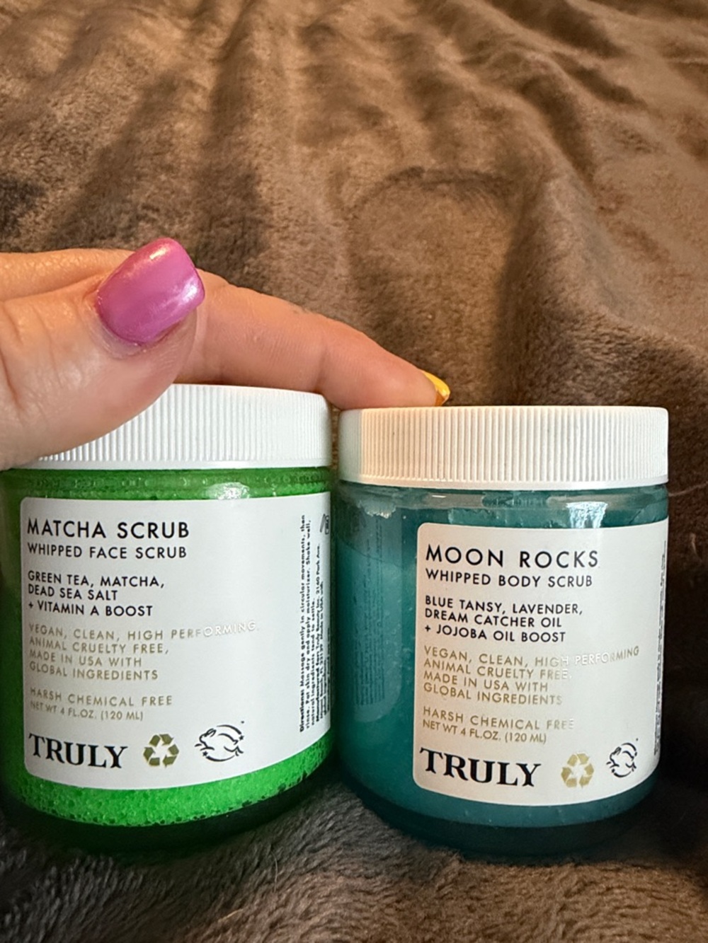 TRULY Moon Rocks Whipped Body Scrub - Teal jar with White Lid